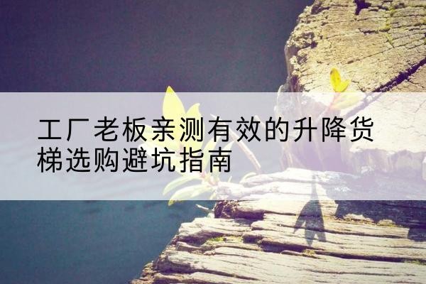 睢县升降货梯怎么选-工厂老板亲测有效的升降货梯选购避坑指南